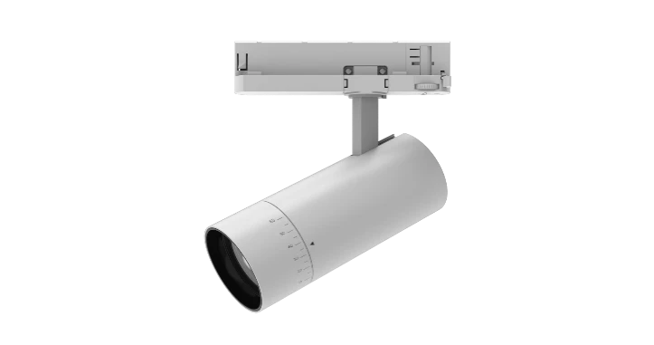 Трековый светильник ZOOM PLUS 220V, 25W, Ø72, 3000K, 20°~60° , белый