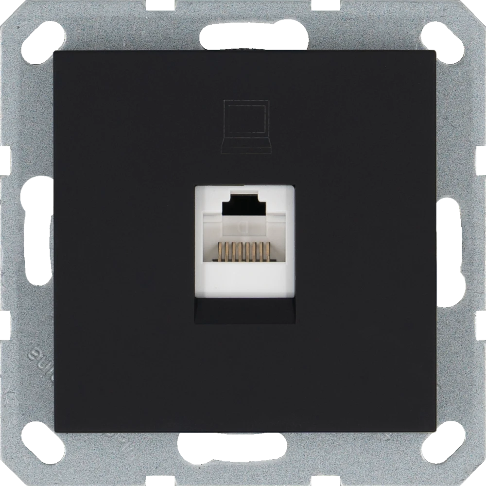 Интернет-розетка RJ-45 Jasmart в цвете «Черный матовый»