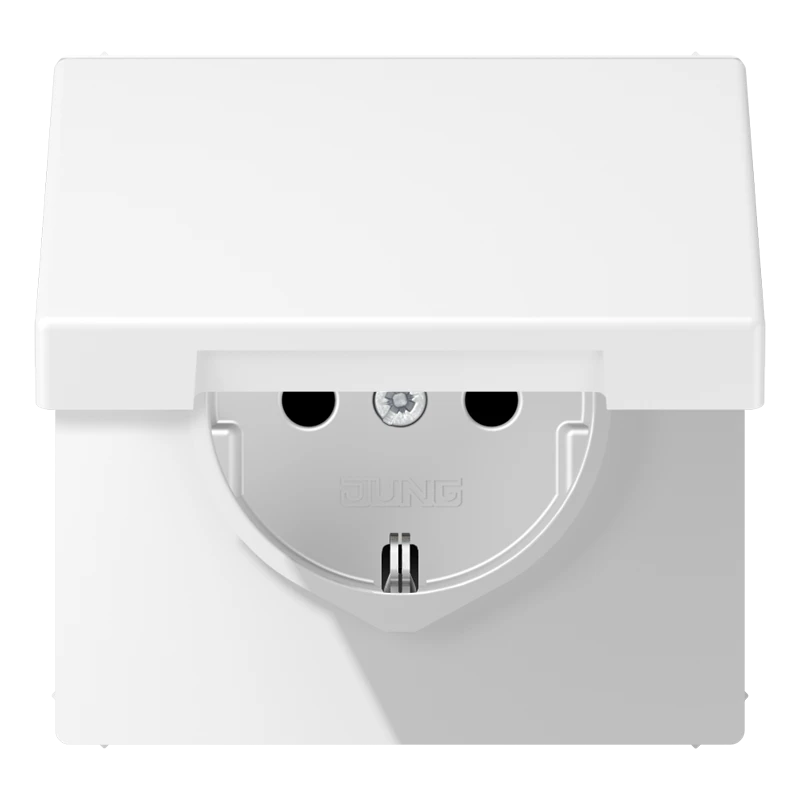 SCHUKO®-розетка, Safety Plus, Лакированный термопласт, белоснежный матовый