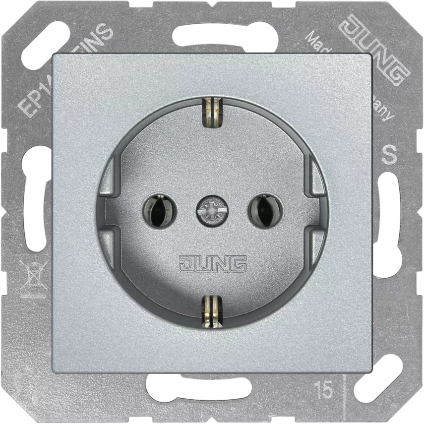 Розетка SCHUKO®; термопласт; алюминий