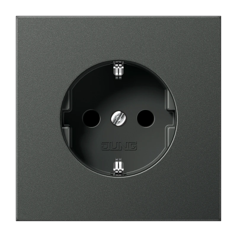 SCHUKO®-розетка, Safety Plus, Лакированный алюминий, антрацит