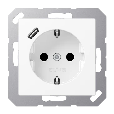 SCHUKO®-розетка с зарядным USB-устройством (быстрая зарядка JUNG Quick Charge®), Safety Plus