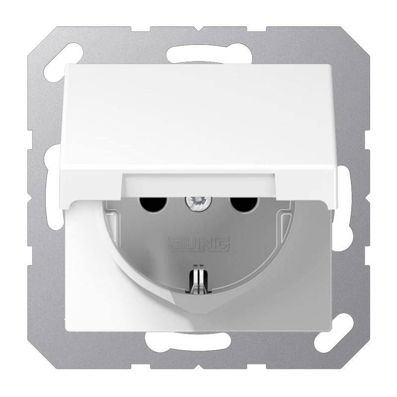SCHUKO®-розетка, Safety Plus, Дюропласт, белый