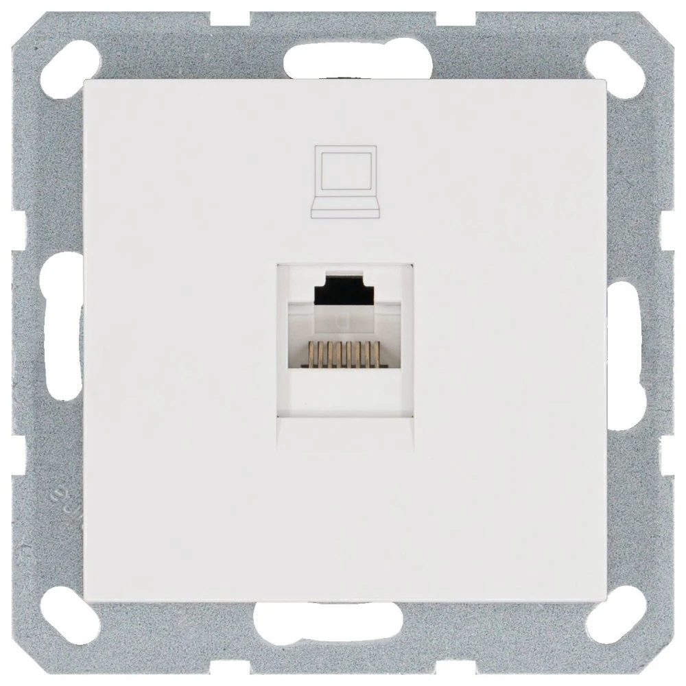 Интернет-розетка RJ-45 Jasmart в цвете «Белый глянцевый»