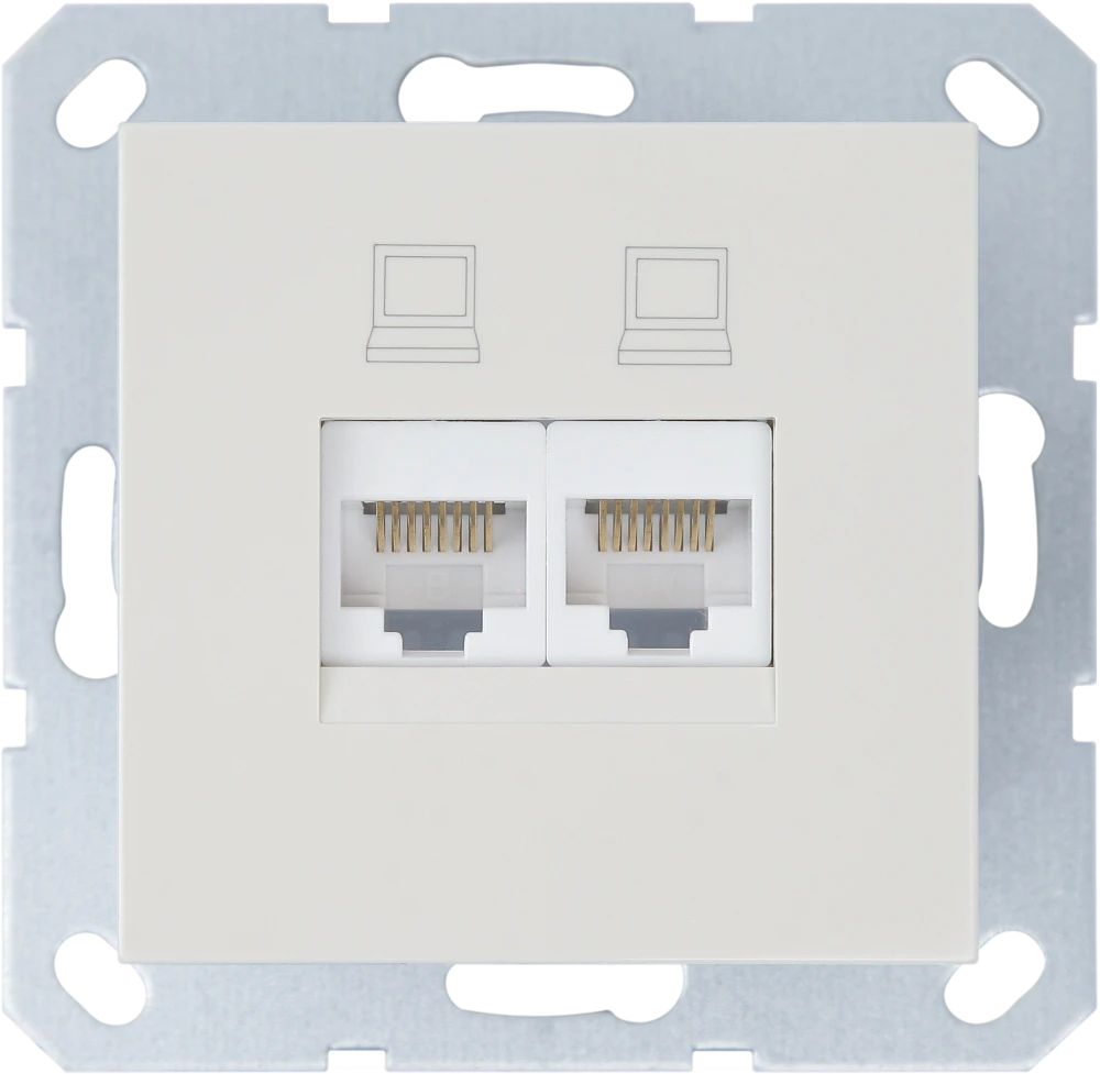 Интернет-розетка RJ-45 Jasmart в цвете «Слоновая кость»