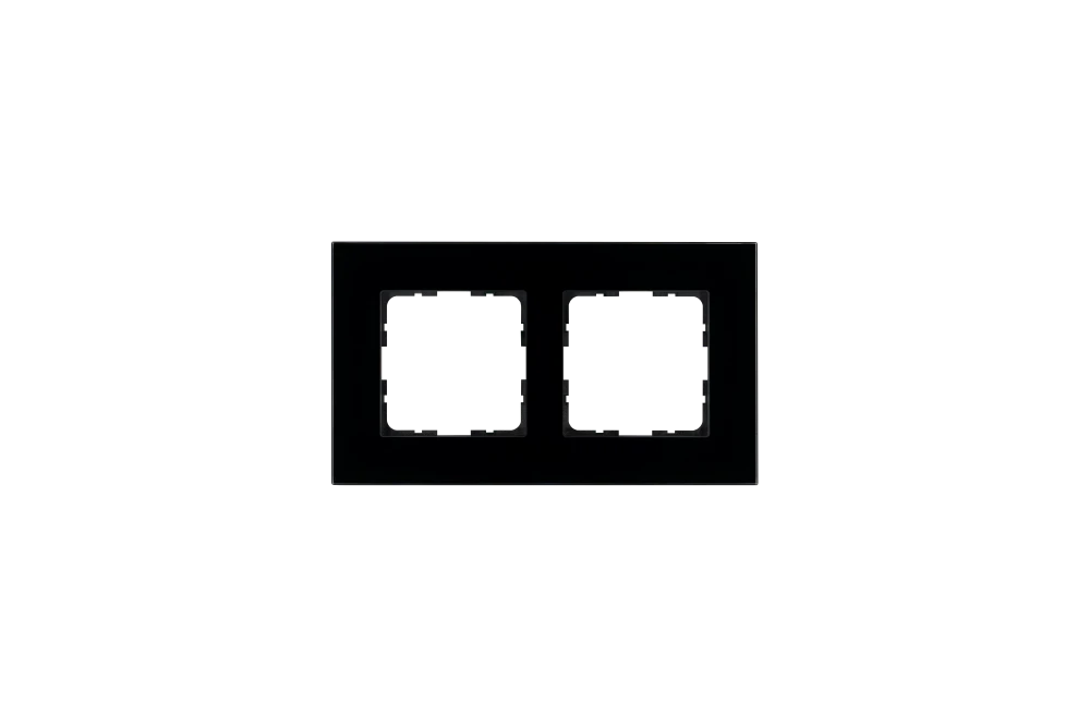 Рамка Jasmart на 2 поста в цвете «Стекло Black Glass»