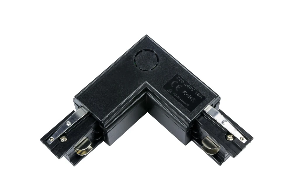 Угловой токоподвод внешний TRINITY 220V, 98mm*98mm, черный