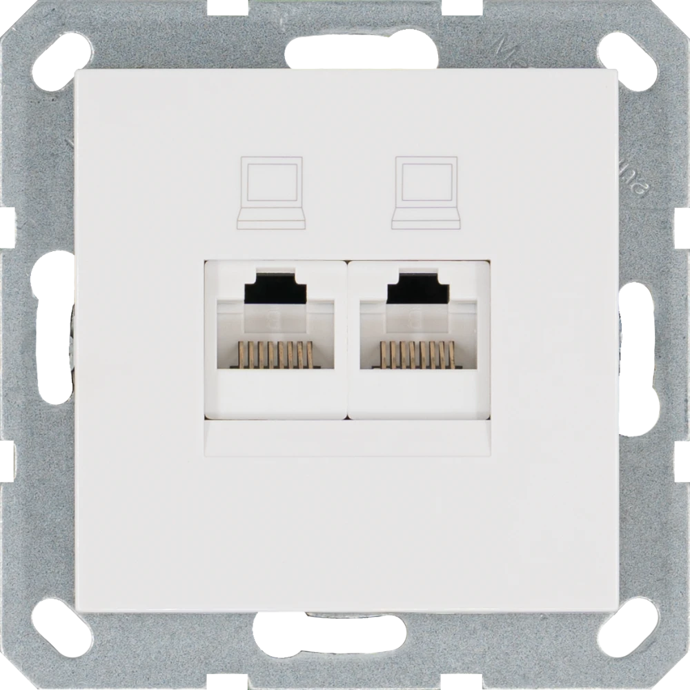 Интернет-розетка RJ-45 Jasmart в цвете «Белый глянцевый»