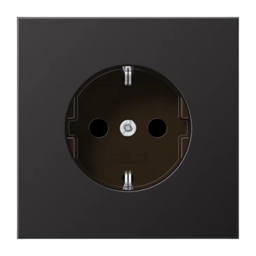 SCHUKO®-розетка, Safety Plus, Лакированный алюминий, темный (лакированный алюминий)