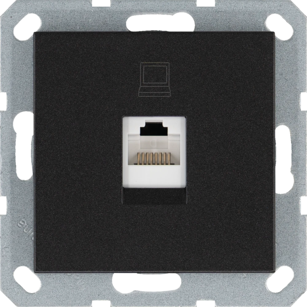Интернет-розетка RJ-45 Jasmart в цвете «Антрацит»