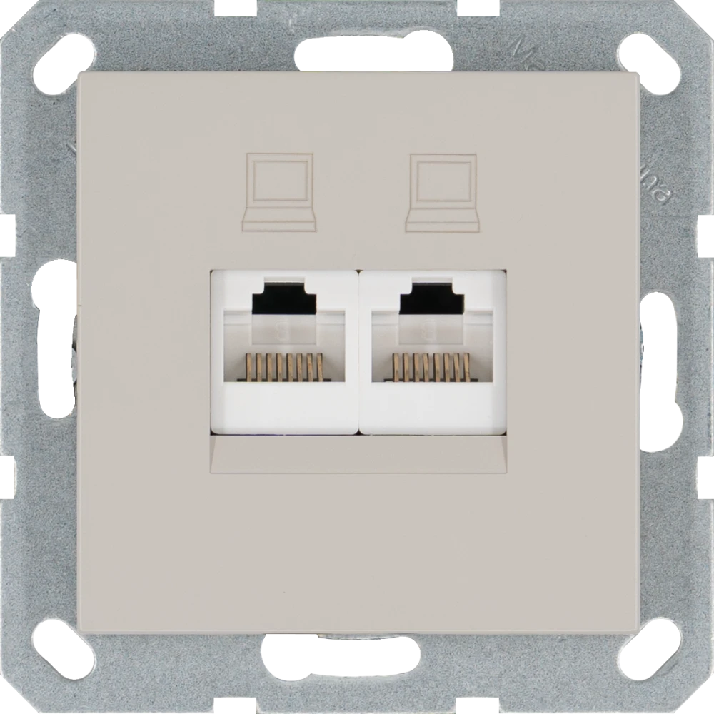 Интернет-розетка RJ-45 Jasmart в цвете «Тауп»