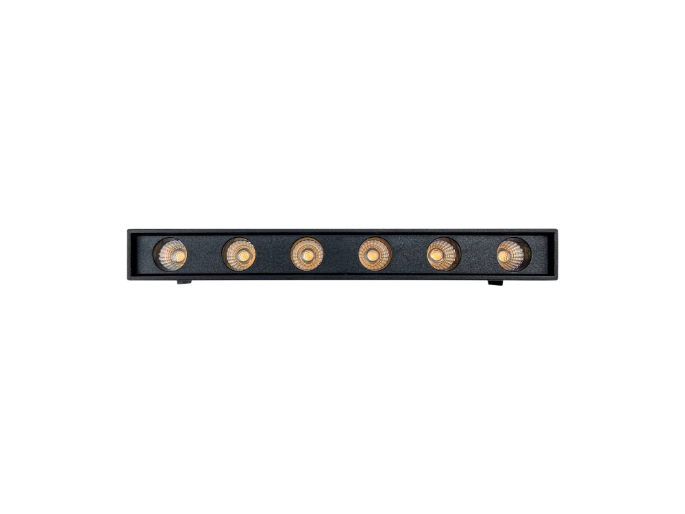Трековый светильник ONYX 24V, 6W, 130*15*40, 3000K, 38°, черный