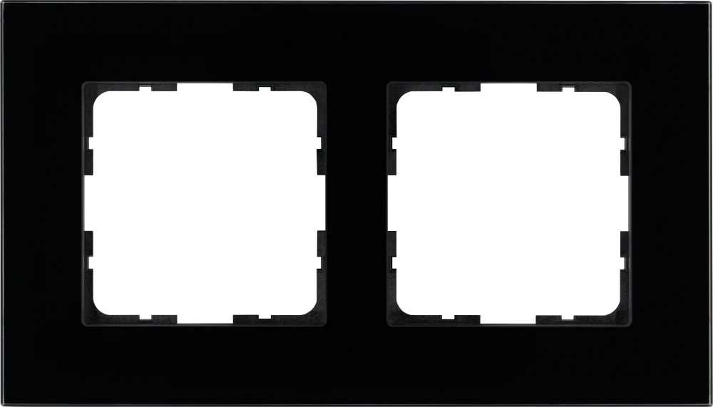 Рамка Jasmart на 2 поста в цвете «Стекло Black Glass»