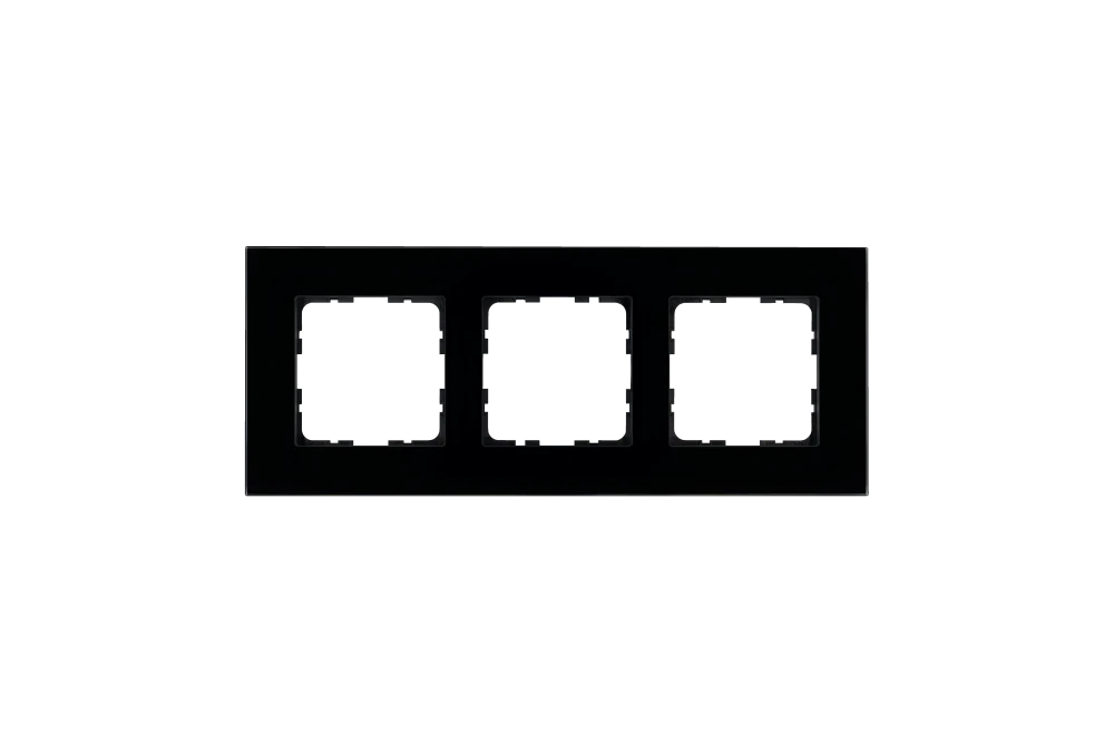 Рамка Jasmart на 3 поста в цвете «Стекло Black Glass»