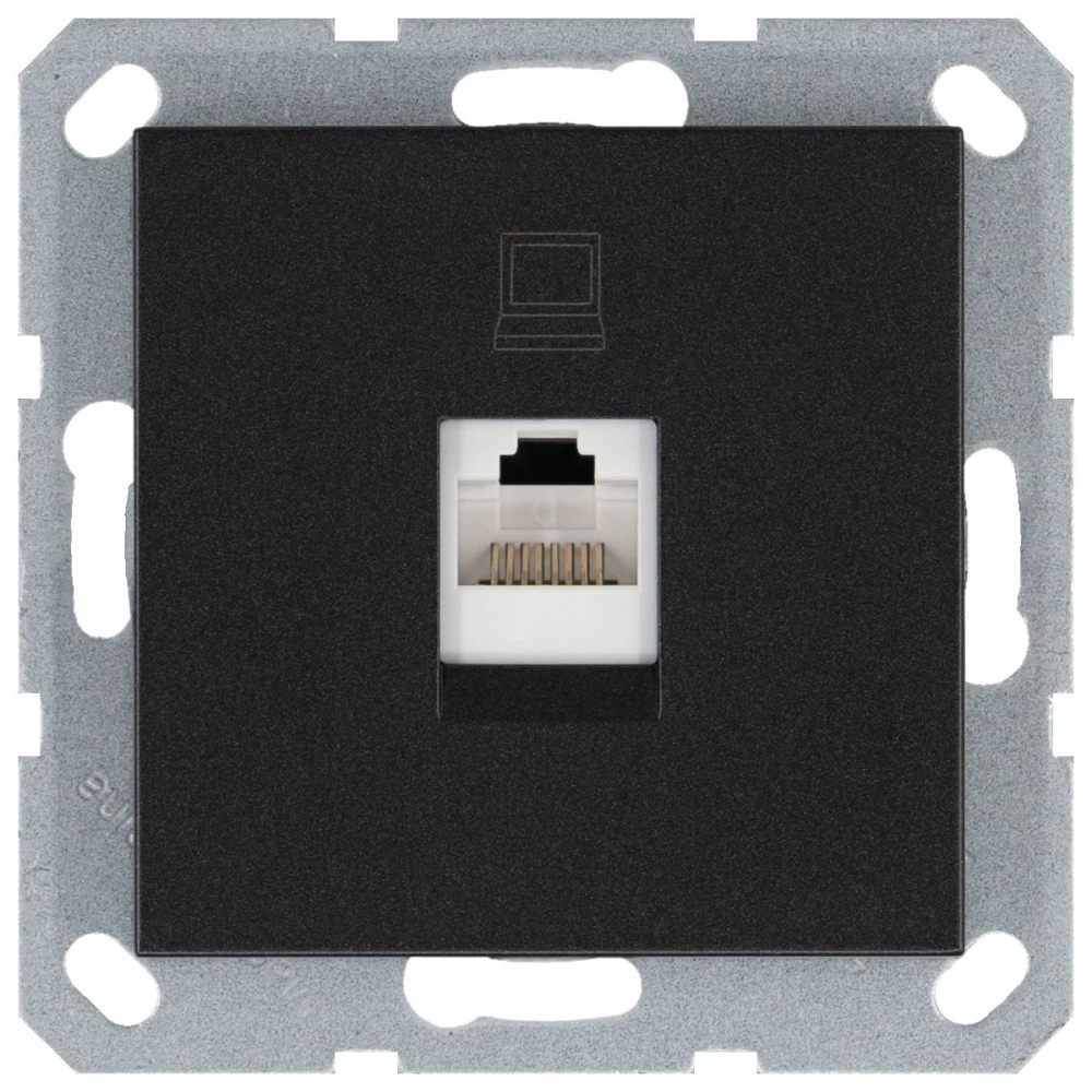 Интернет-розетка RJ-45 Jasmart в цвете «Антрацит»