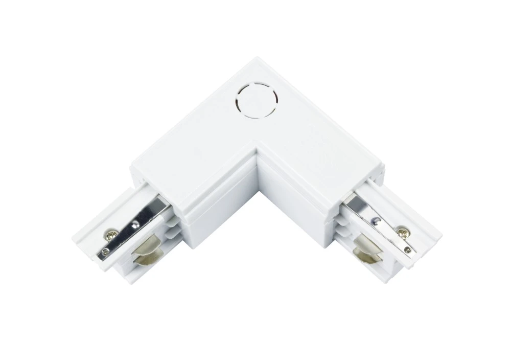 Угловой токоподвод внутренний TRINITY 220V, 98mm*98mm, белый
