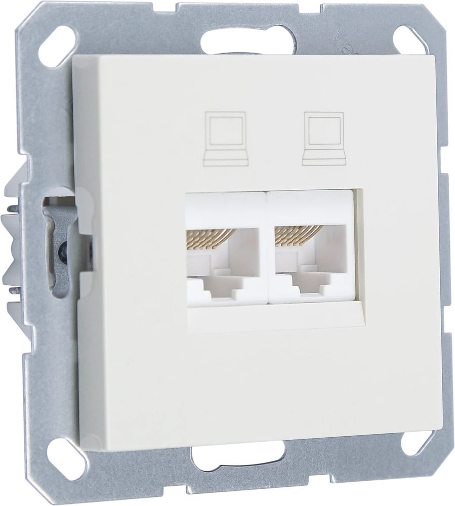 Интернет-розетка RJ-45 Jasmart в цвете «Слоновая кость»