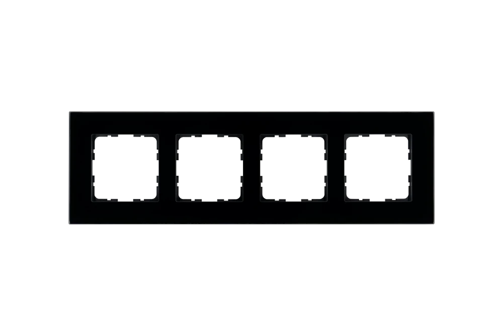 Рамка Jasmart на 4 поста в цвете «Стекло Black Glass»