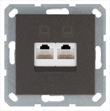 Интернет-розетка RJ-45 Jasmart в цвете «Мокко»