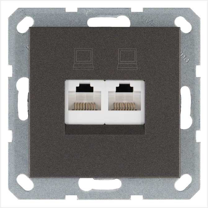 Интернет-розетка RJ-45 Jasmart в цвете «Мокко»