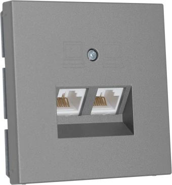 Интернет-розетка RJ-45 Jasmart в цвете «Никель»