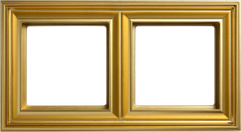 Рамка 2-поста; термопласт; золото; Eco Deco
