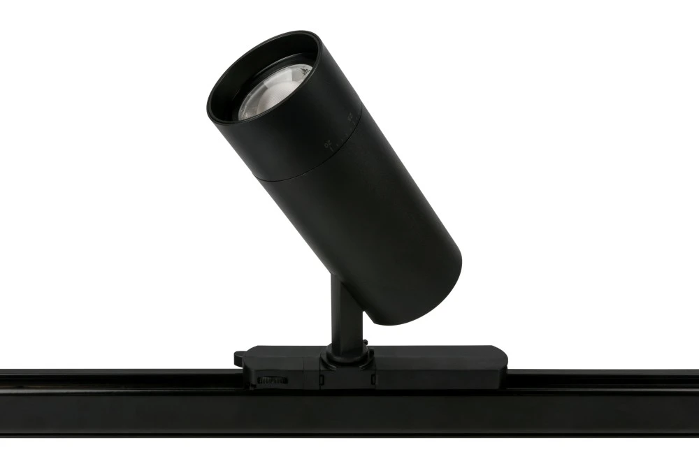 Трековый светильник ZOOM PLUS 220V, 25W, Ø72, 3000K, 20°~60° , черный