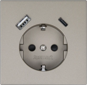 Розетка Jasmart с USB в цвете «Бронза»