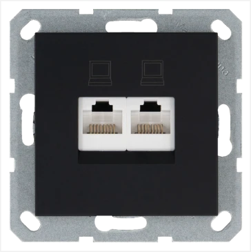 Интернет-розетка RJ-45 Jasmart в цвете «Черный матовый»