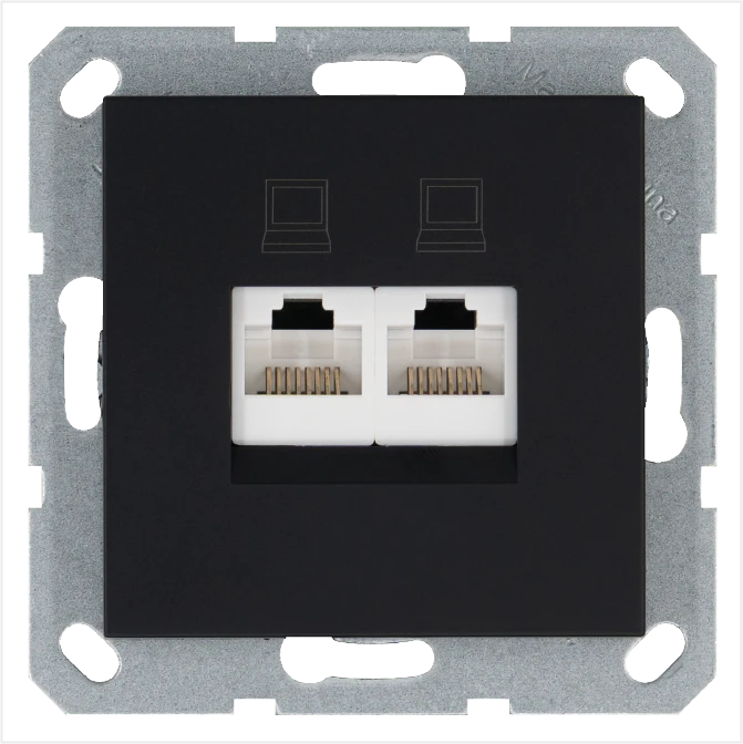 Интернет-розетка RJ-45 Jasmart в цвете «Антрацит»