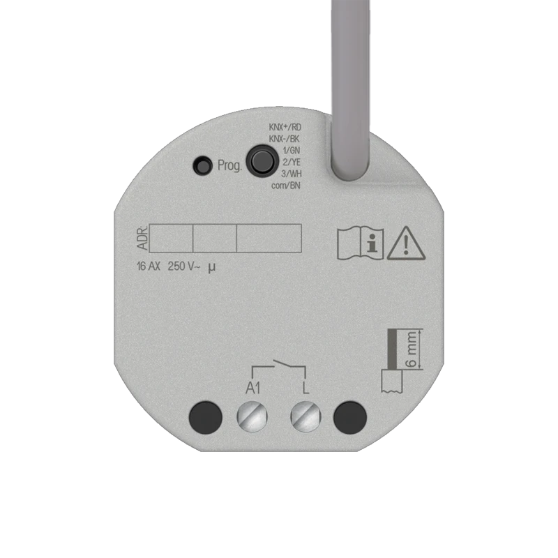 KNX актуатор коммутирующий, 1 группа, макс. 16 A (140 мкФ), СКРЫТЫЙ МОНТАЖ, KNX Secure