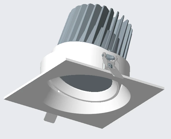 Встраиваемый светильник SPRING 220V, 12W, 100*100, 4000K, 38°, черный