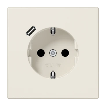 SCHUKO®-розетка с зарядным USB-устройством (быстрая зарядка JUNG Quick Charge®), Safety Plus, Термопласт