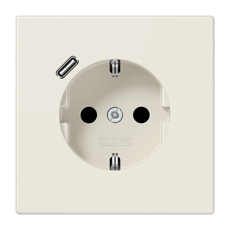 SCHUKO®-розетка с зарядным USB-устройством (быстрая зарядка JUNG Quick Charge®), Safety Plus, Термопласт