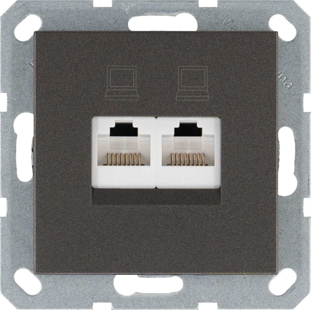 Интернет-розетка RJ-45 Jasmart в цвете «Мокко»