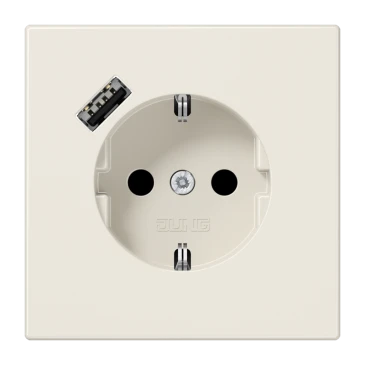 SCHUKO®-розетка с зарядным USB-устройством (быстрая зарядка JUNG Quick Charge®), Safety Plus, Термоп