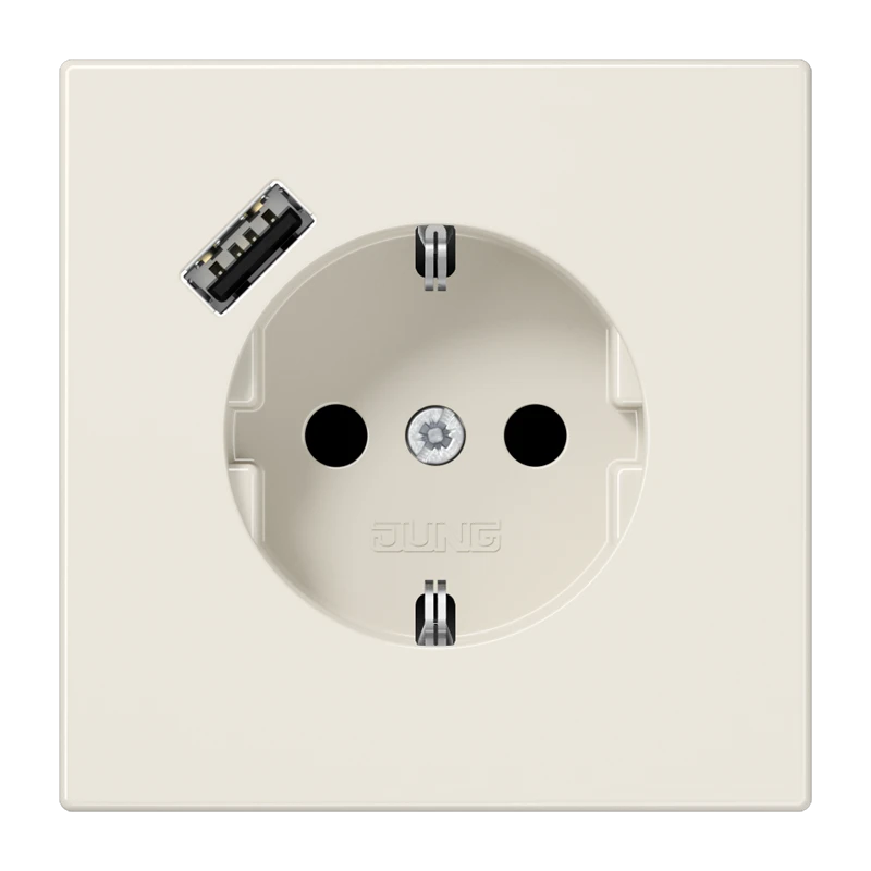 SCHUKO®-розетка с зарядным USB-устройством (быстрая зарядка JUNG Quick Charge®), Safety Plus, Термоп