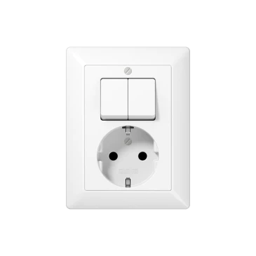 Розетка SCHUKO® 16 A 250 В ~ с многоканальным выключателем 10 AX 250 В ~, Дюропласт, белый