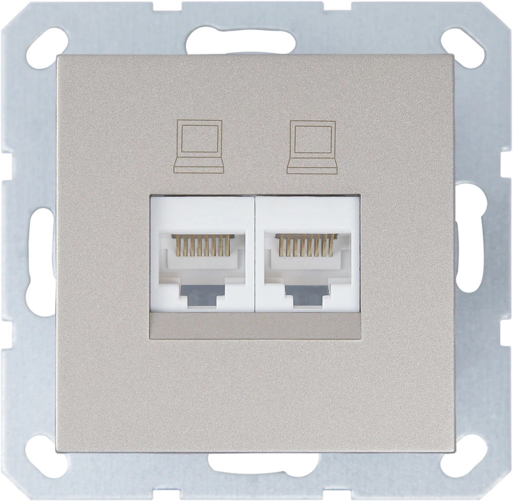 Интернет-розетка RJ-45 Jasmart в цвете «Шампань»