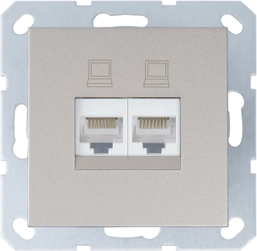 Интернет-розетка RJ-45 Jasmart в цвете «Шампань»