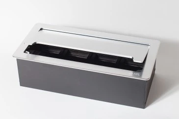 Люк настольный на 4 поста (45х45), металл, серебро, IP20