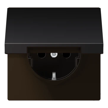 SCHUKO®-розетка, Safety Plus, Лакированный алюминий, темный (лакированный алюминий)