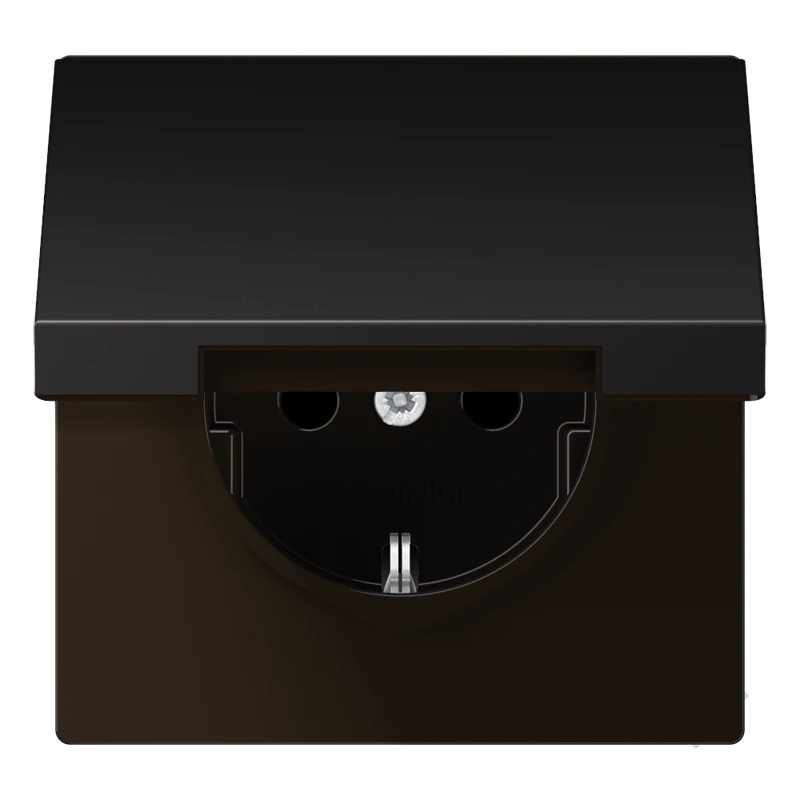 SCHUKO®-розетка, Safety Plus, Лакированный алюминий, темный (лакированный алюминий)