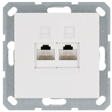 Интернет-розетка RJ-45 Jasmart в цвете «Белый глянцевый»