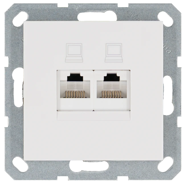 Интернет-розетка RJ-45 Jasmart в цвете «Белый глянцевый»