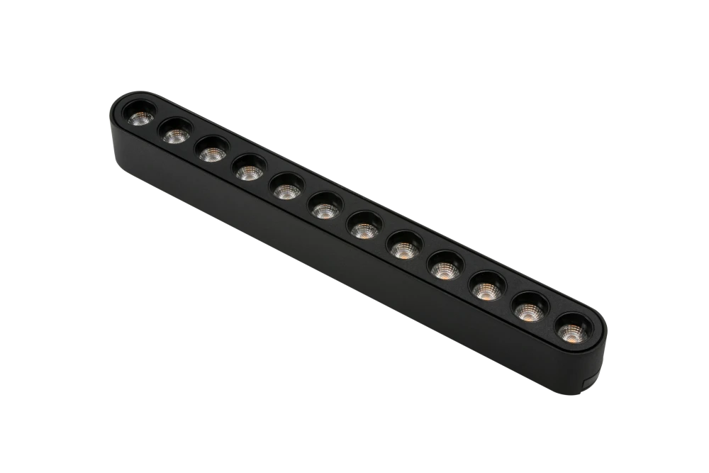 Трековый светильник SLIM 48V, 12W, 222.3*25*27.5, 3000K, 36°, черный