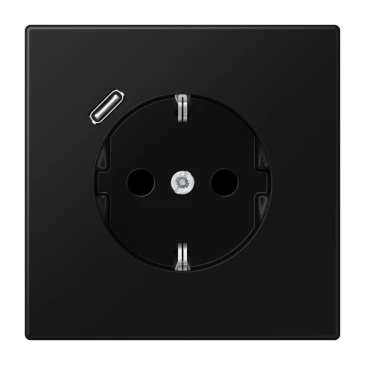 SCHUKO®-розетка с зарядным USB-устройством (быстрая зарядка JUNG Quick Charge®), Safety Plus, Лакированный термопласт