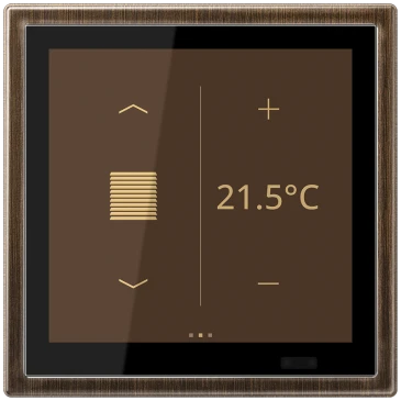 Комнатный контроллер KNX LS TOUCH с рамкой LS 990, Безопасный, латунь Antik
