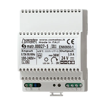 Power supply, 24 В DC, устройство для крепления на Din-рейку, 4 установочных модуля
