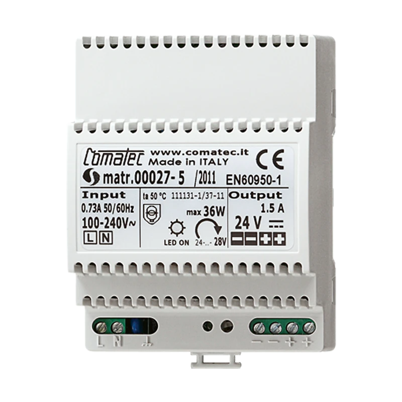 Power supply, 24 В DC, устройство для крепления на Din-рейку, 4 установочных модуля
